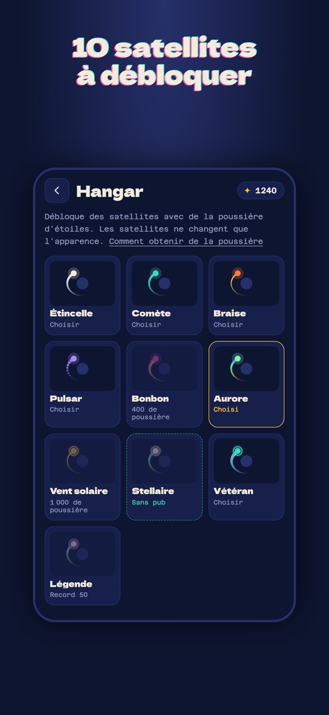 Hangar avec 10 satellites